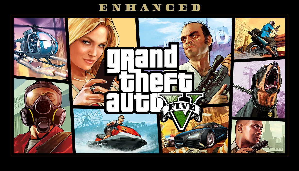 الرسم الترويجي الرسمي للعبة Grand Theft Auto V Enhanced