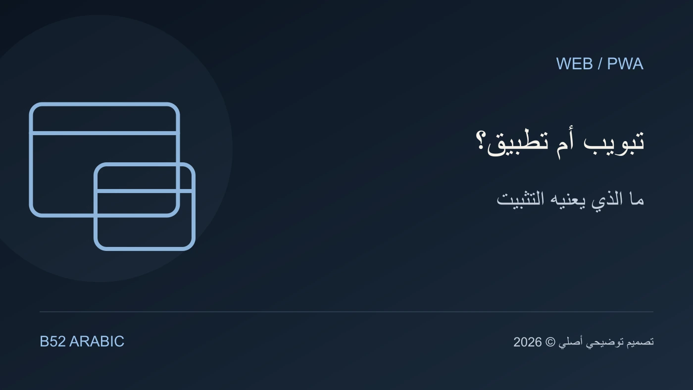 تصميم توضيحي من B52: تبويب أم تطبيق؟ — ما الذي يعنيه التثبيت