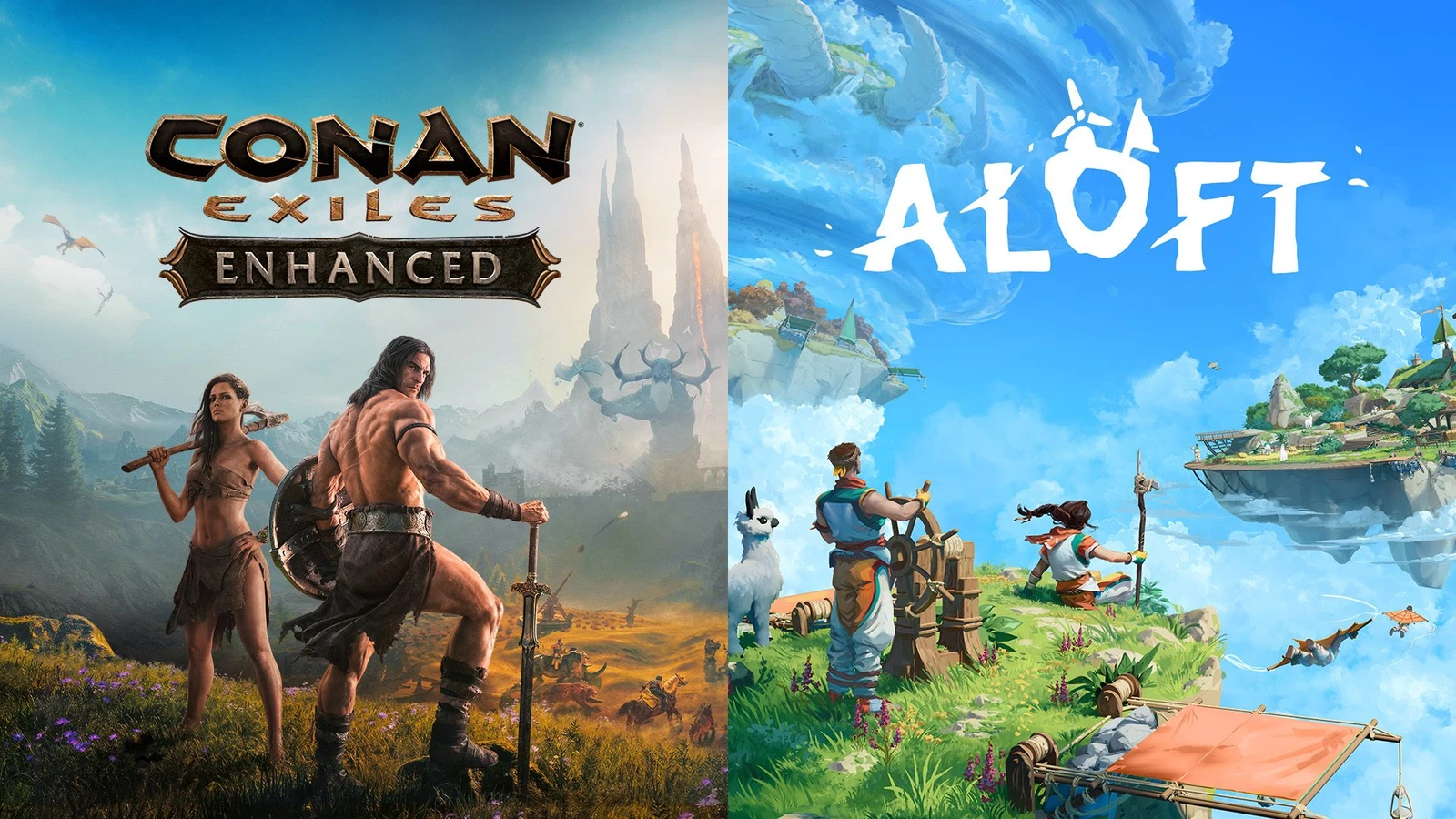 الرسم الترويجي الرسمي لإعلان Aloft وConan Exiles Enhanced