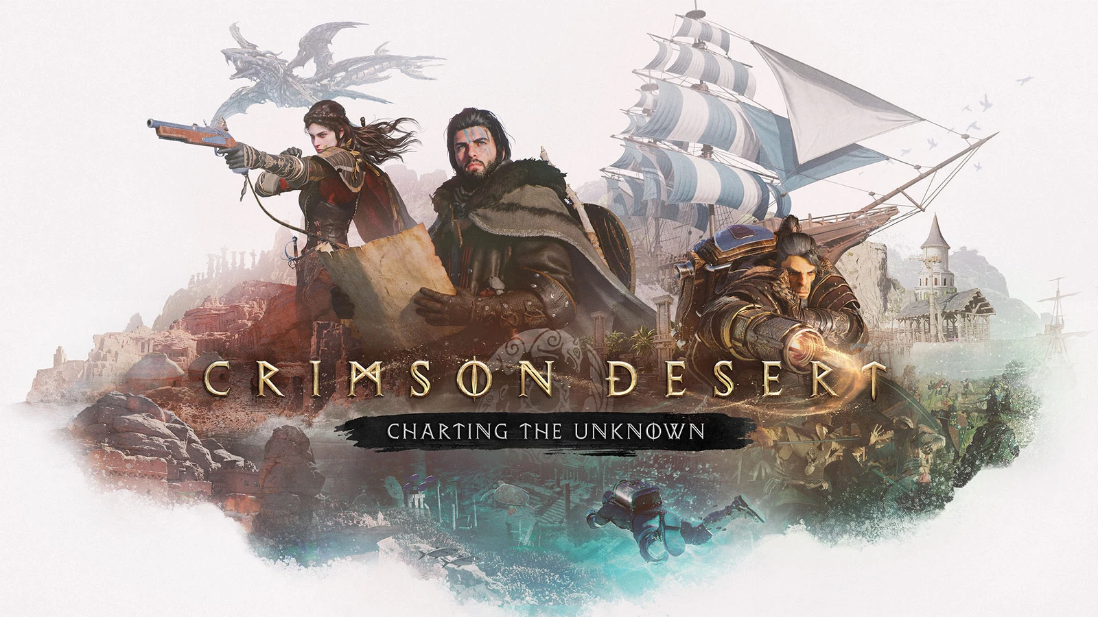 الرسم الترويجي الرسمي لإضافة Crimson Desert: Charting the Unknown