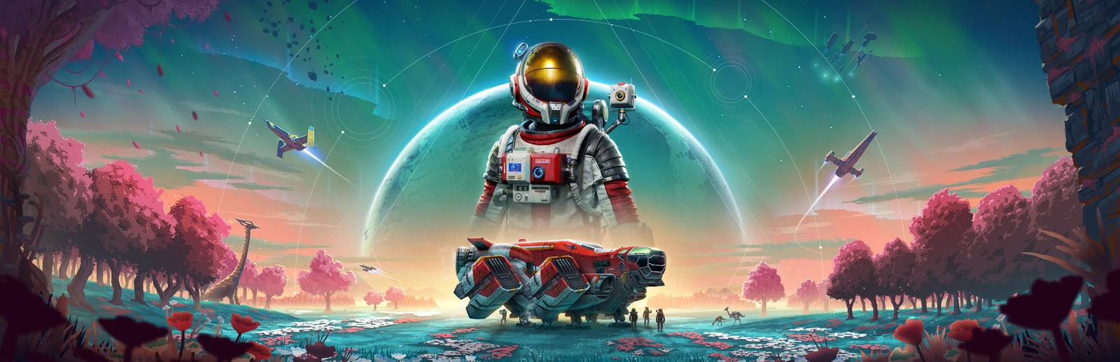 رسم ترويجي رسمي للعبة No Man’s Sky؛ لا يمثل لقطة من تحديث Forsaken