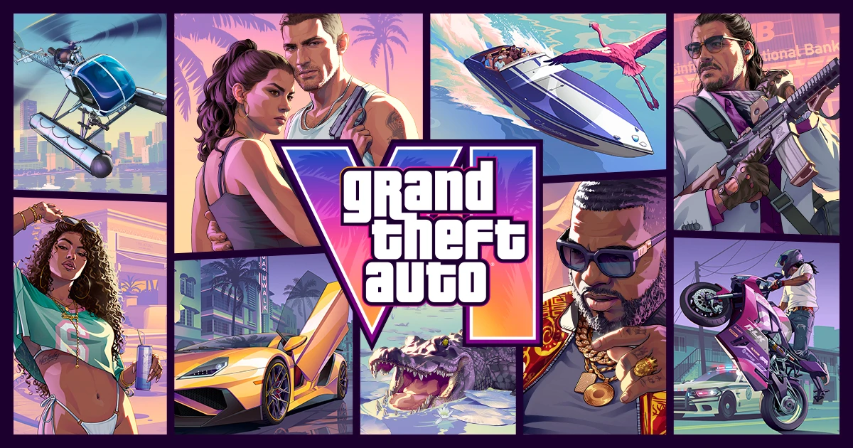 الرسم الترويجي الرسمي للعبة Grand Theft Auto VI من Rockstar